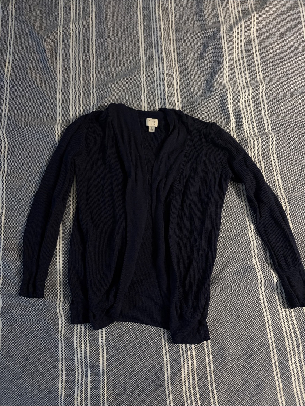 a new day Navy Ribbed Open-Front Cardigan